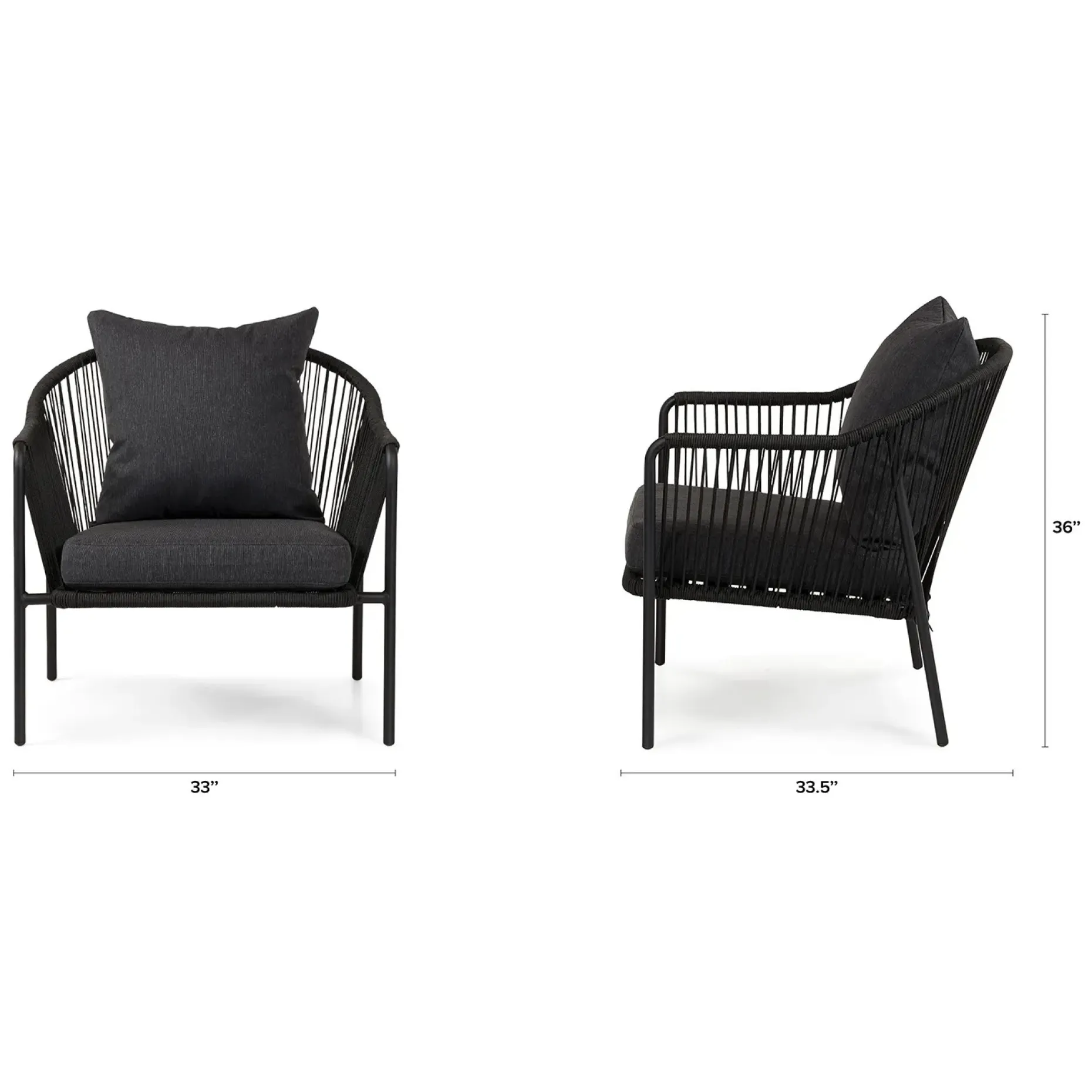 Calicut 67" Outdoor Loveseat Set - Coast Black