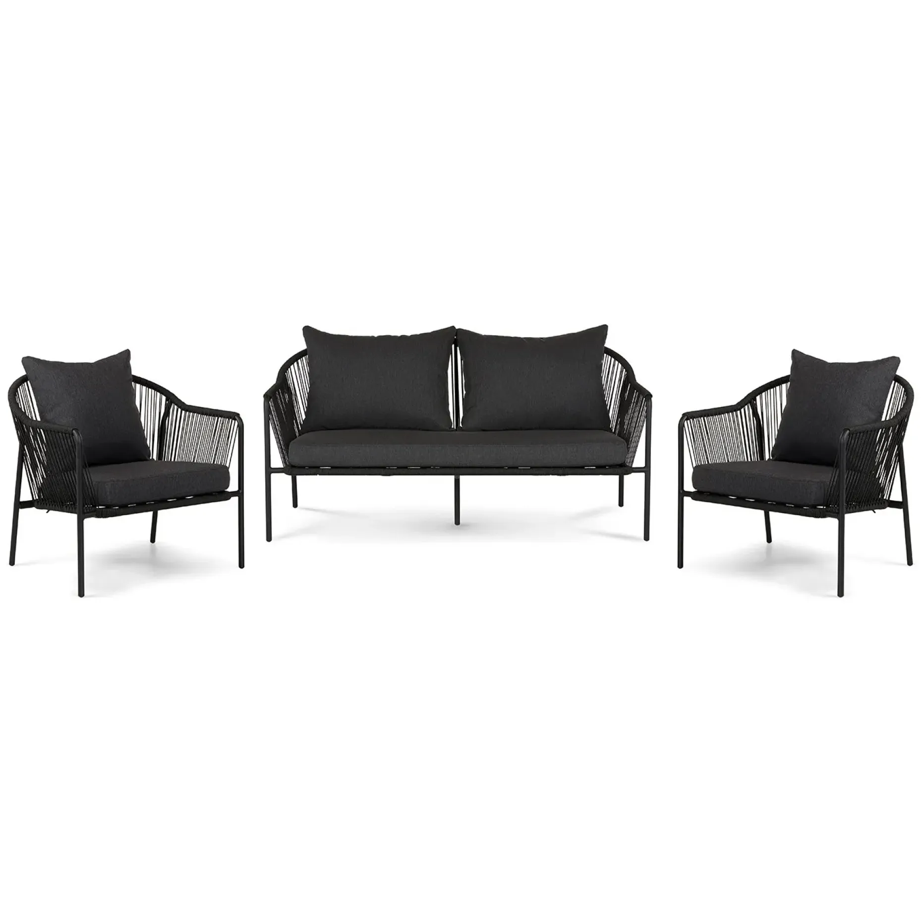Calicut 67" Outdoor Loveseat Set - Coast Black