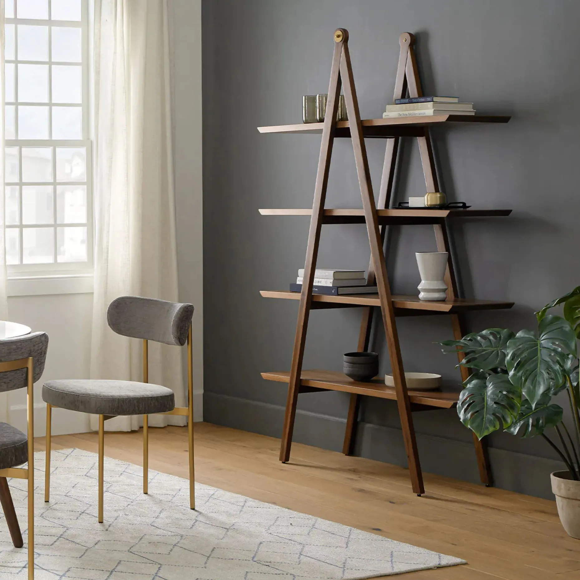 Caliper 47" Shelving Unit - Walnut