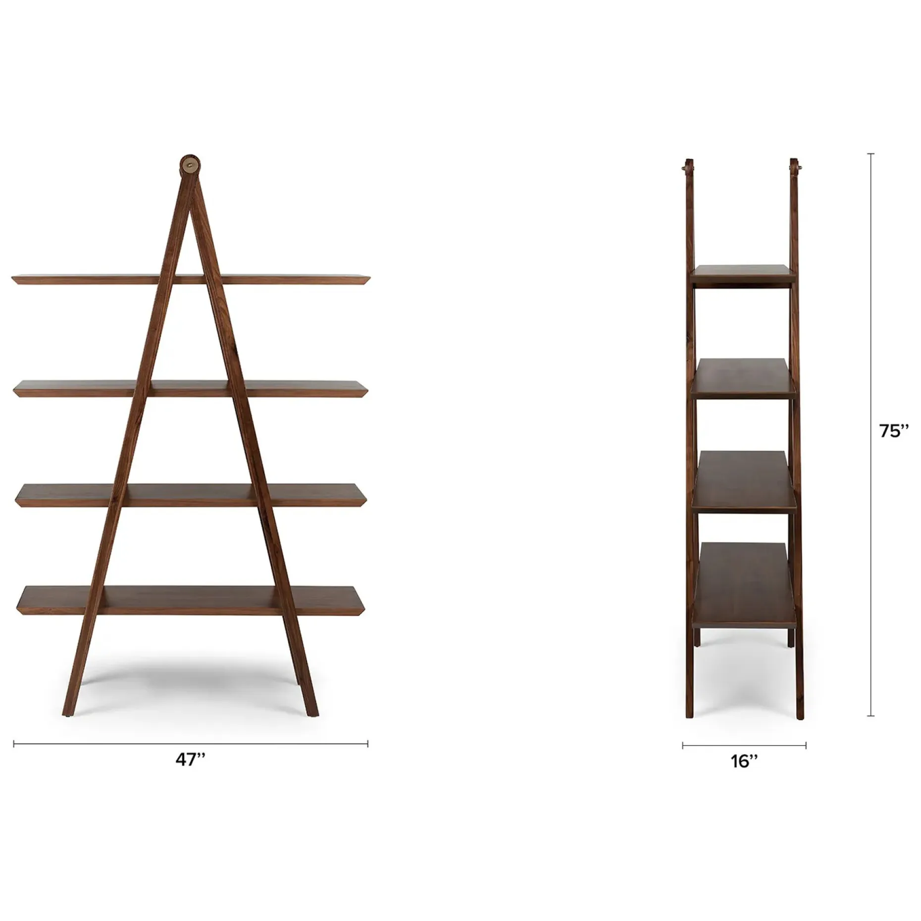 Caliper 47" Shelving Unit - Walnut