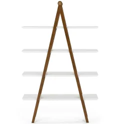Caliper 47" Shelving Unit - White/Walnut