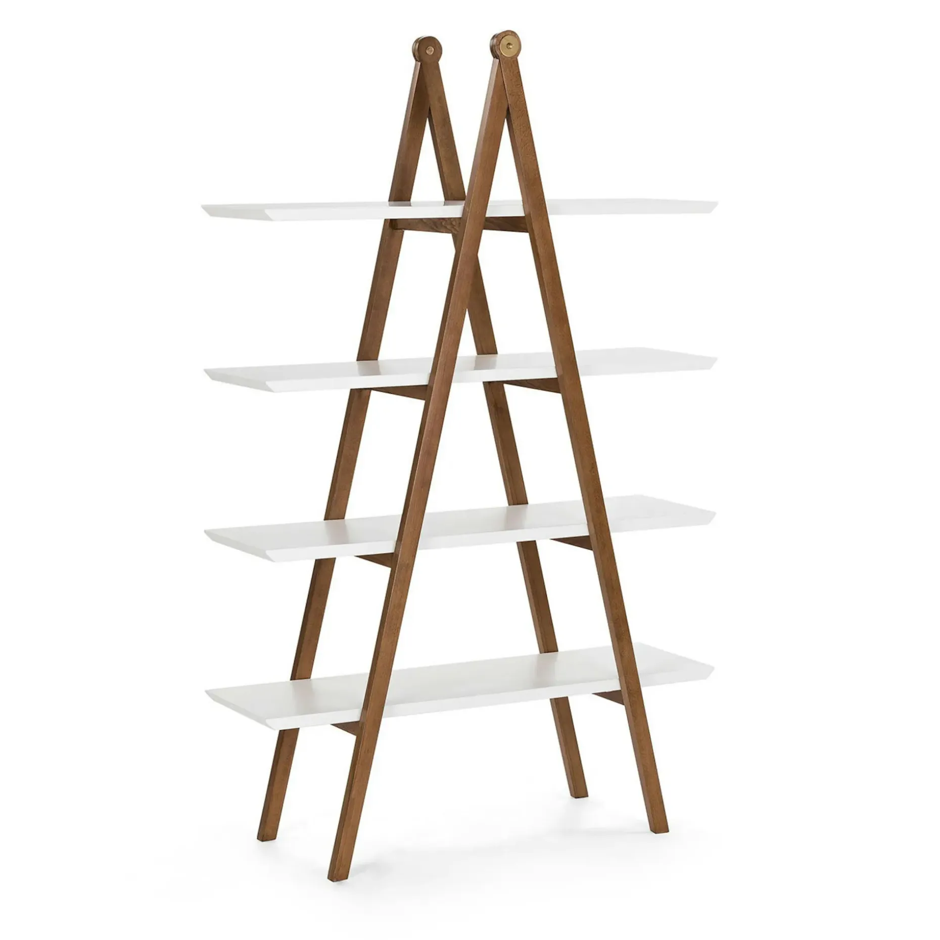 Caliper 47" Shelving Unit - White/Walnut