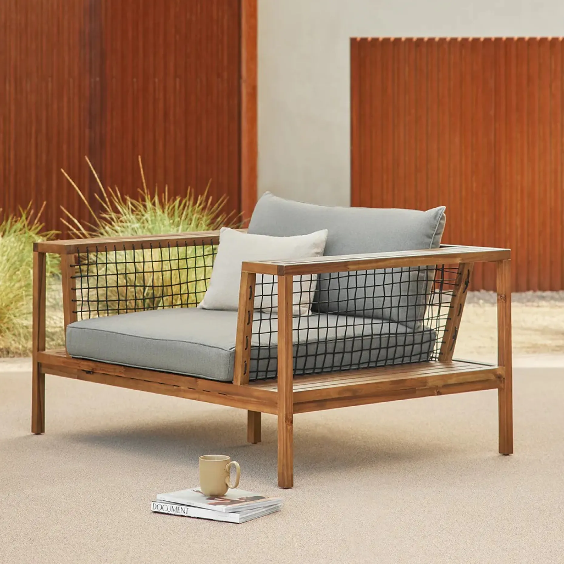 Callais 55" Outdoor Lounge Chair - Taupe Gray