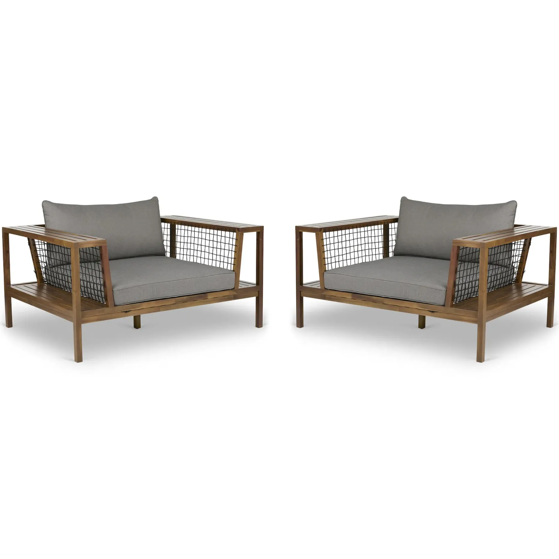 Callais 55" Outdoor Lounge Chair Set - Taupe Gray