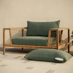 Callais Outdoor Lounge Chair Cushion Cover Set - Dravite Green