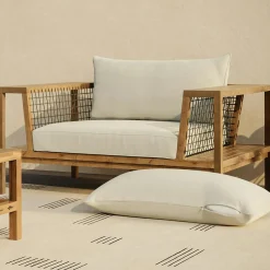 Callais Outdoor Lounge Chair Cushion Cover Set - Dravite Ivory