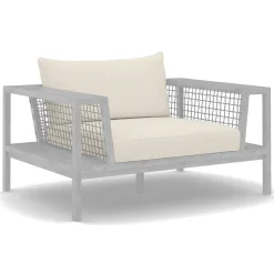 Callais Outdoor Lounge Chair Cushion Cover Set - Dravite Ivory