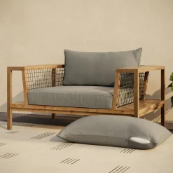 Callais Outdoor Lounge Chair Cushion Cover Set - Taupe Gray