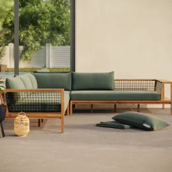 Callais Outdoor Sectional Cushion Cover Set - Dravite Green