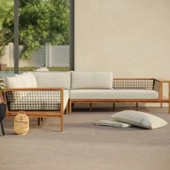 Callais Outdoor Sectional Cushion Cover Set - Dravite Ivory
