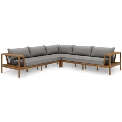 Callais 120" Outdoor Sectional - Taupe Gray