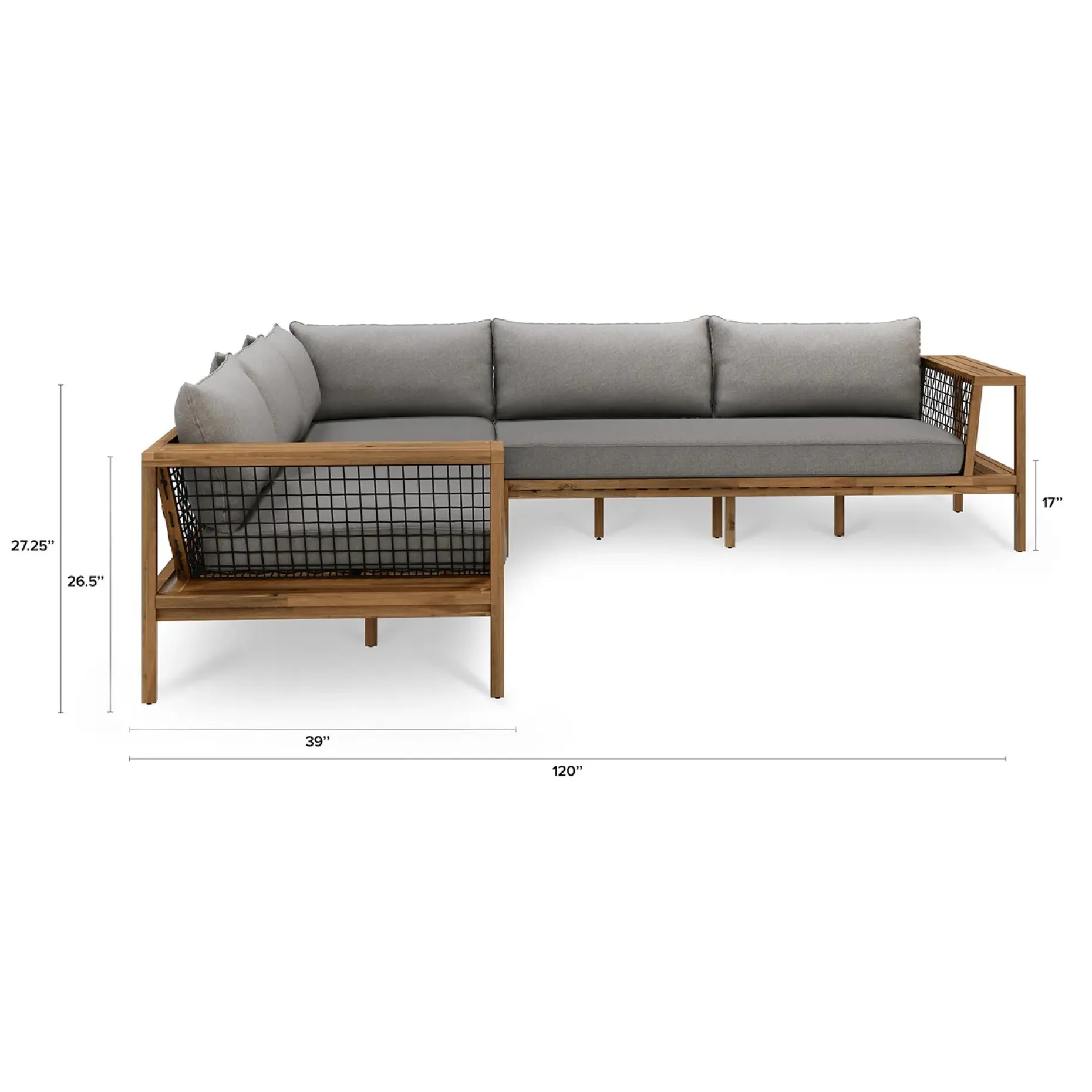 Callais 120" Outdoor Sectional - Taupe Gray