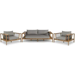 Callais 90.5" Outdoor Sofa Set - Taupe Gray