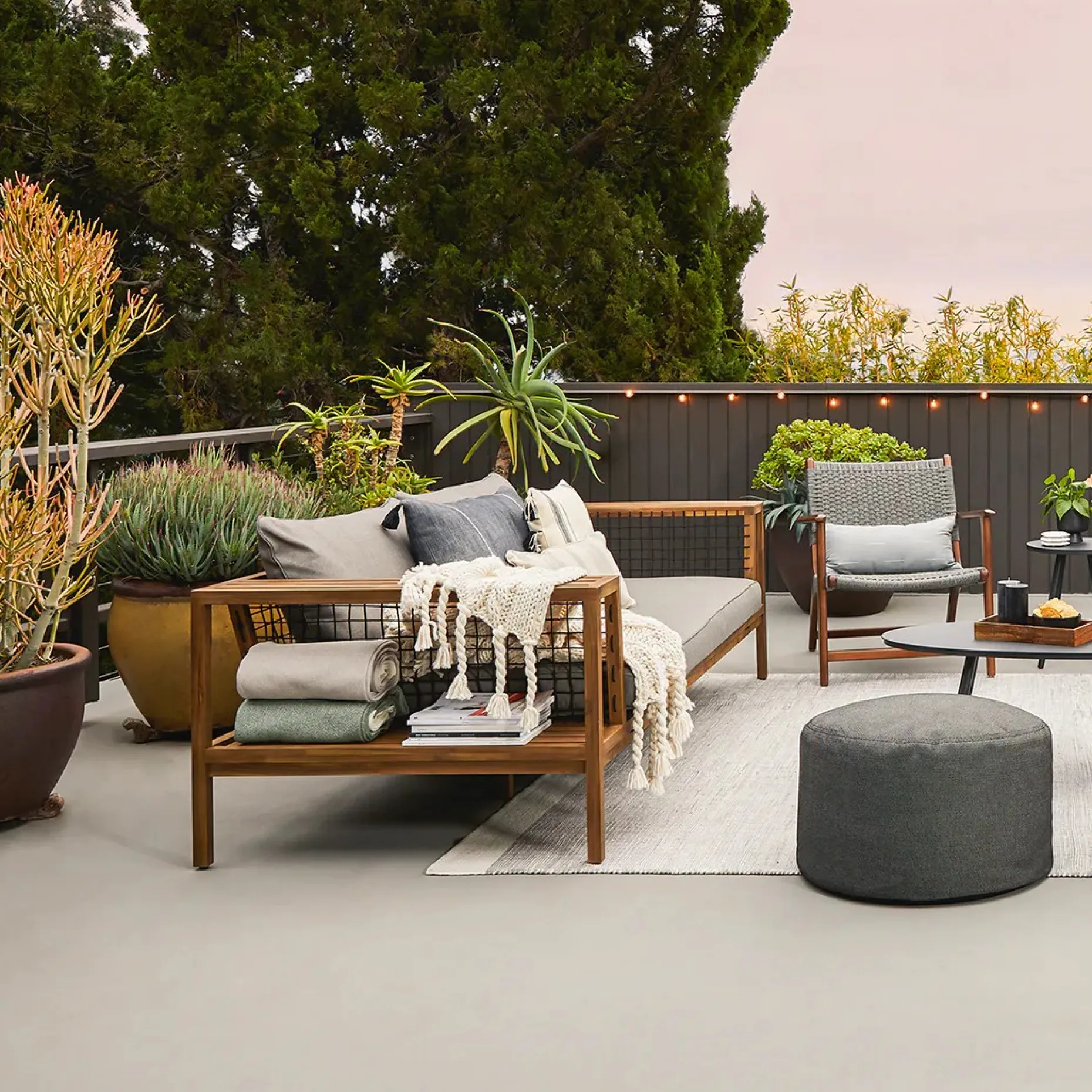 Callais 90.5" Outdoor Sofa - Taupe Gray