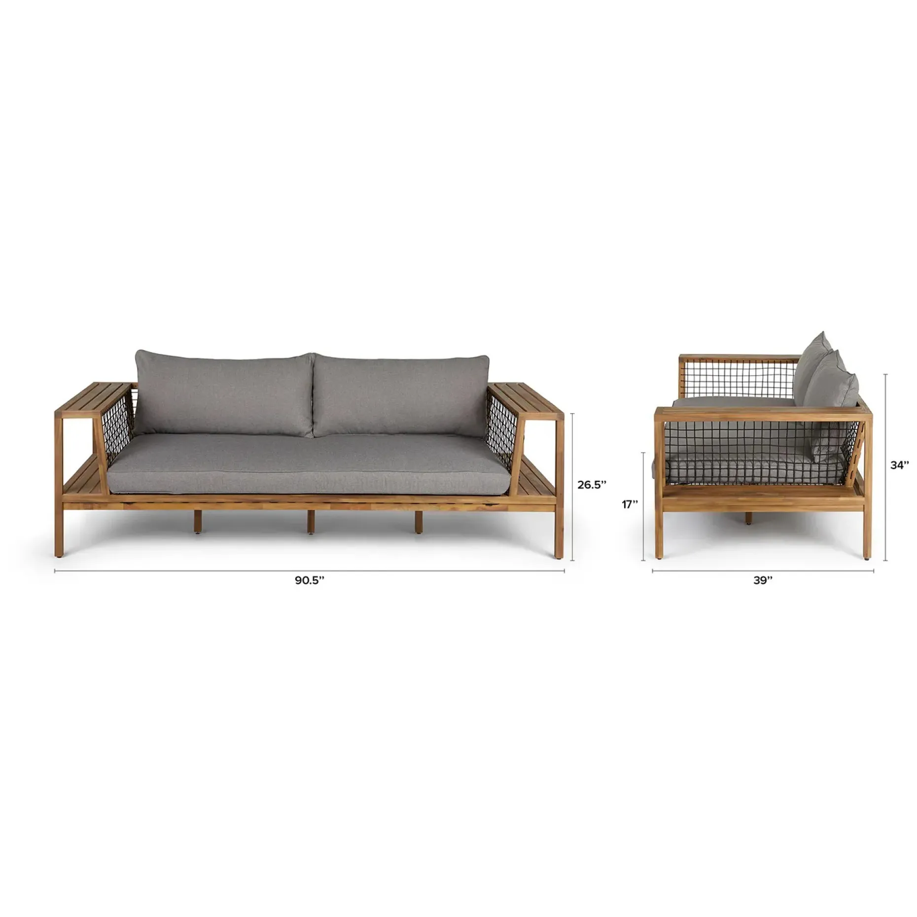 Callais 90.5" Outdoor Sofa - Taupe Gray