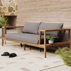 Callais Outdoor Taupe Gray Sofa Cushion Cover Set