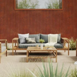 Callais Outdoor Taupe Gray Sofa Cushion Cover Set