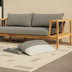 Callais Outdoor Taupe Gray Sofa Cushion Cover Set