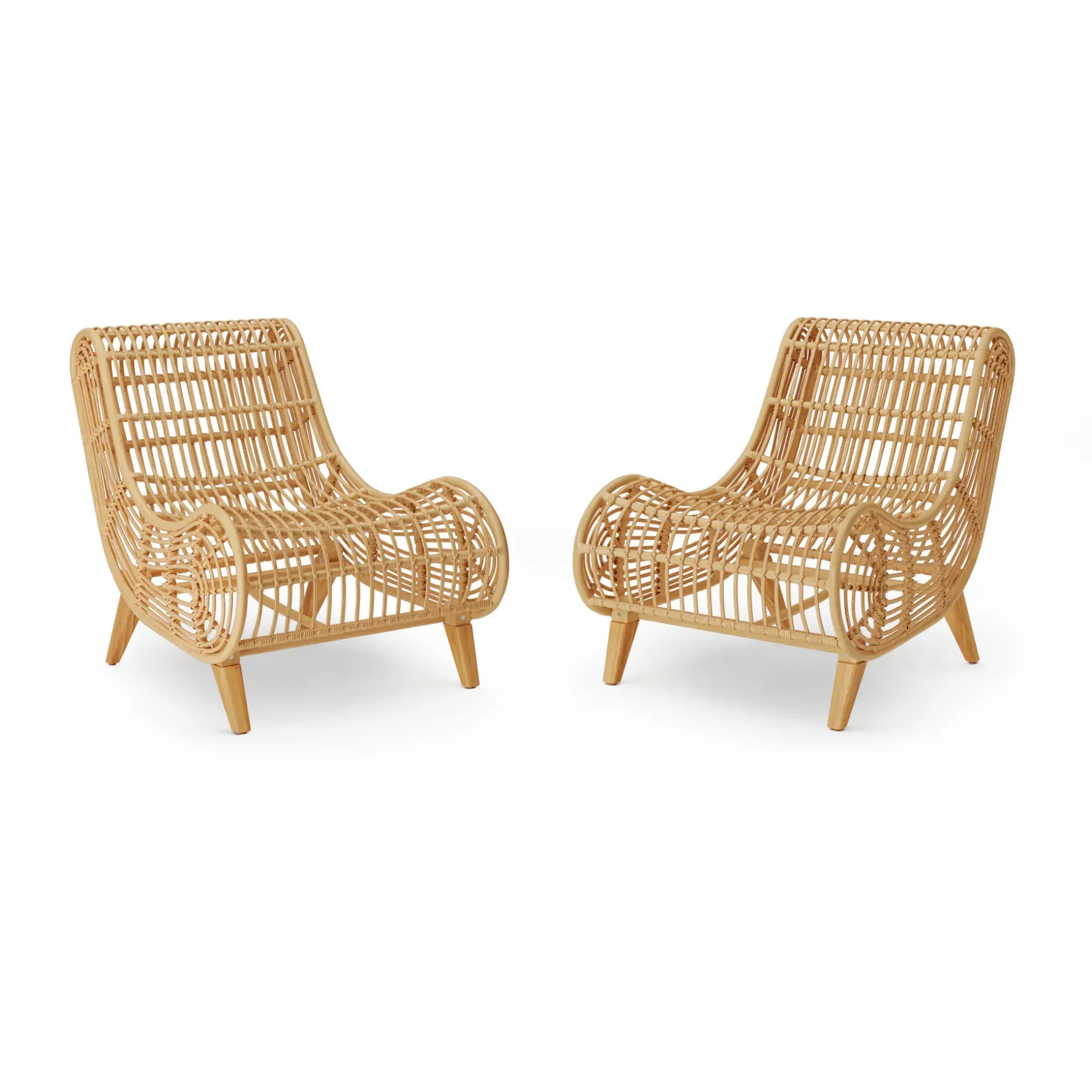 Calova 28" Outdoor Lounge Chair Set - Resin Wicker