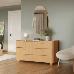 Calvet Wall Mirror - Brass
