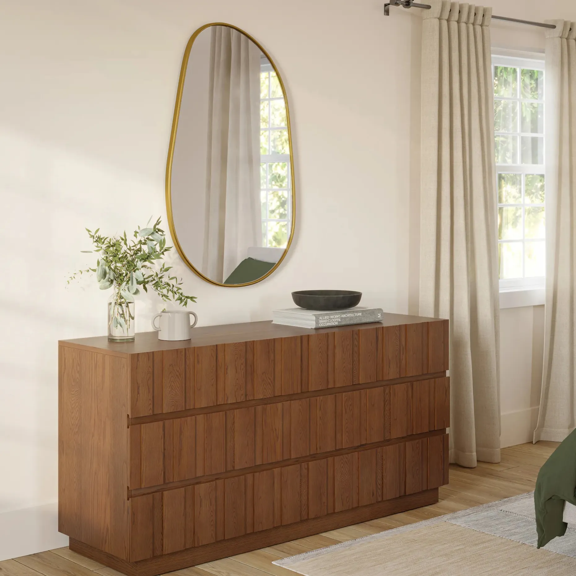 Calvet Wall Mirror - Brass