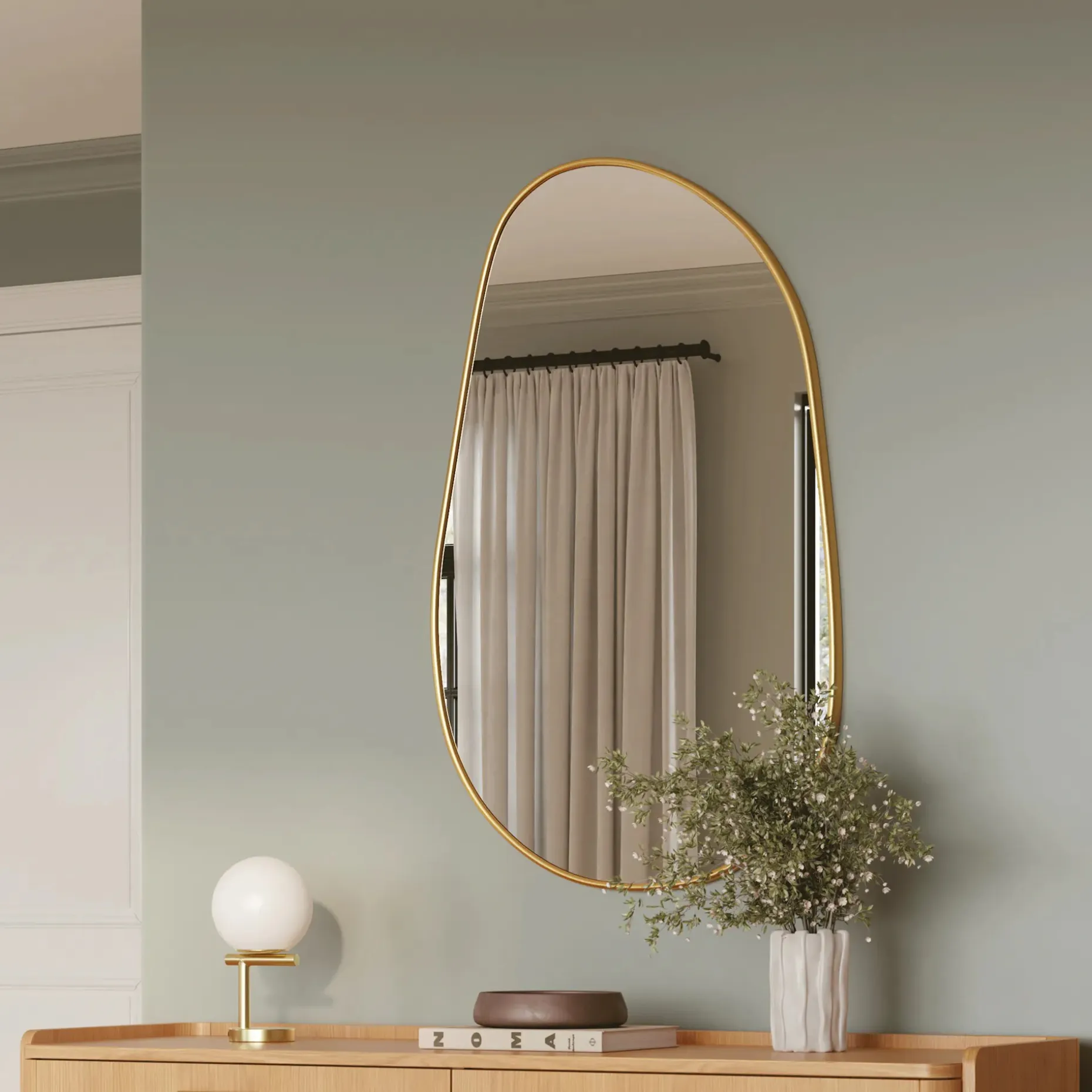 Calvet Wall Mirror - Brass