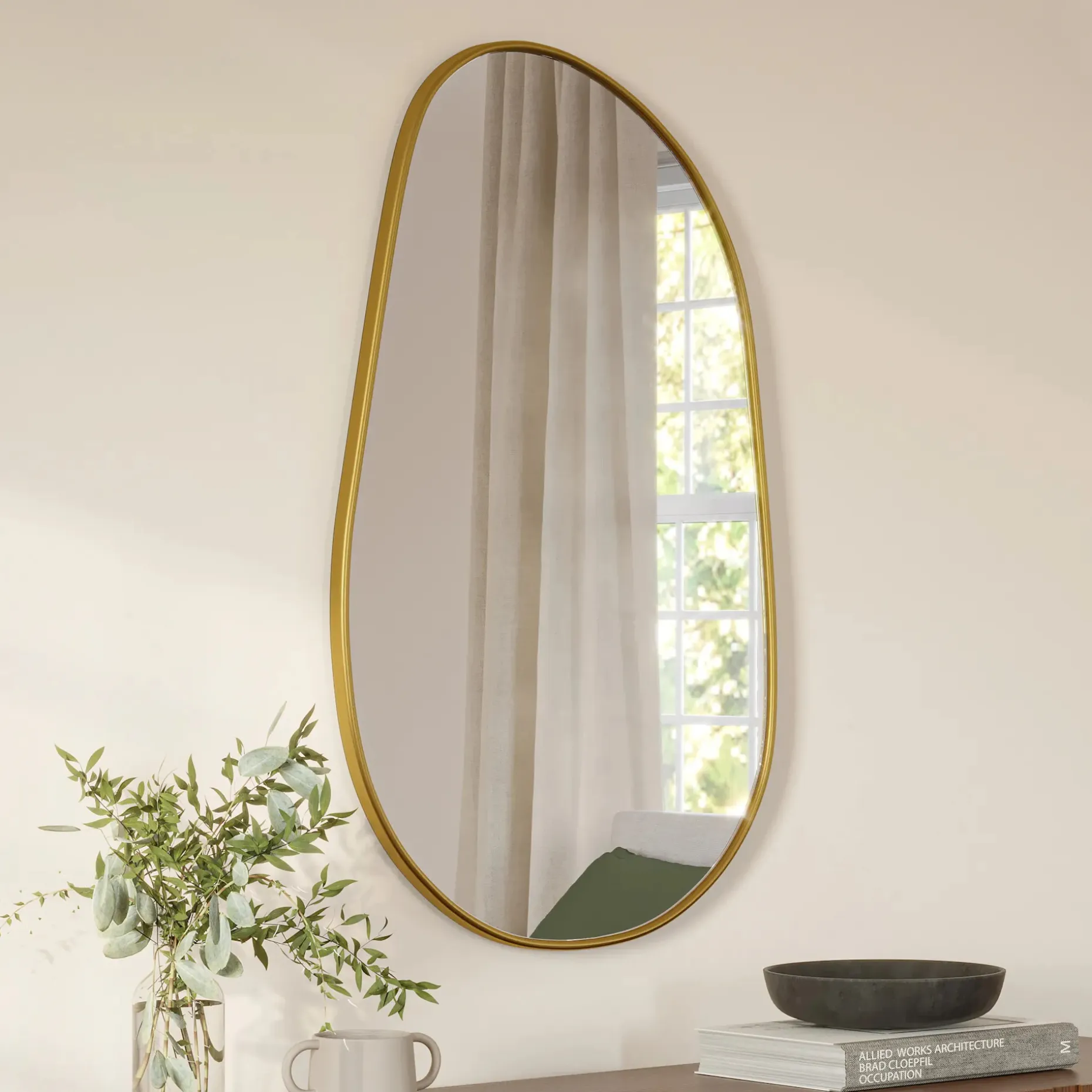 Calvet Wall Mirror - Brass