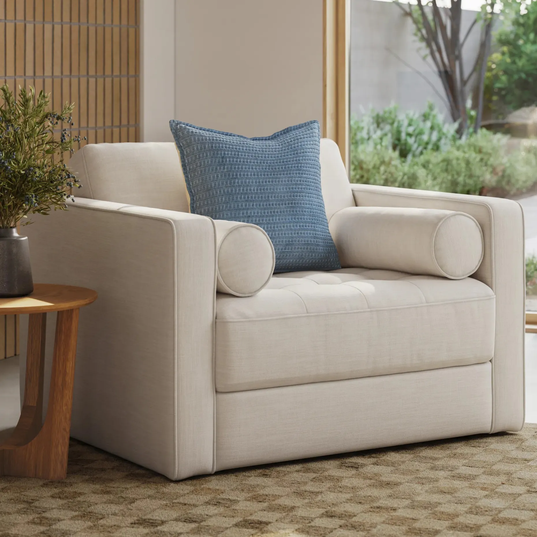 Camil Velvet Pillow - Blue