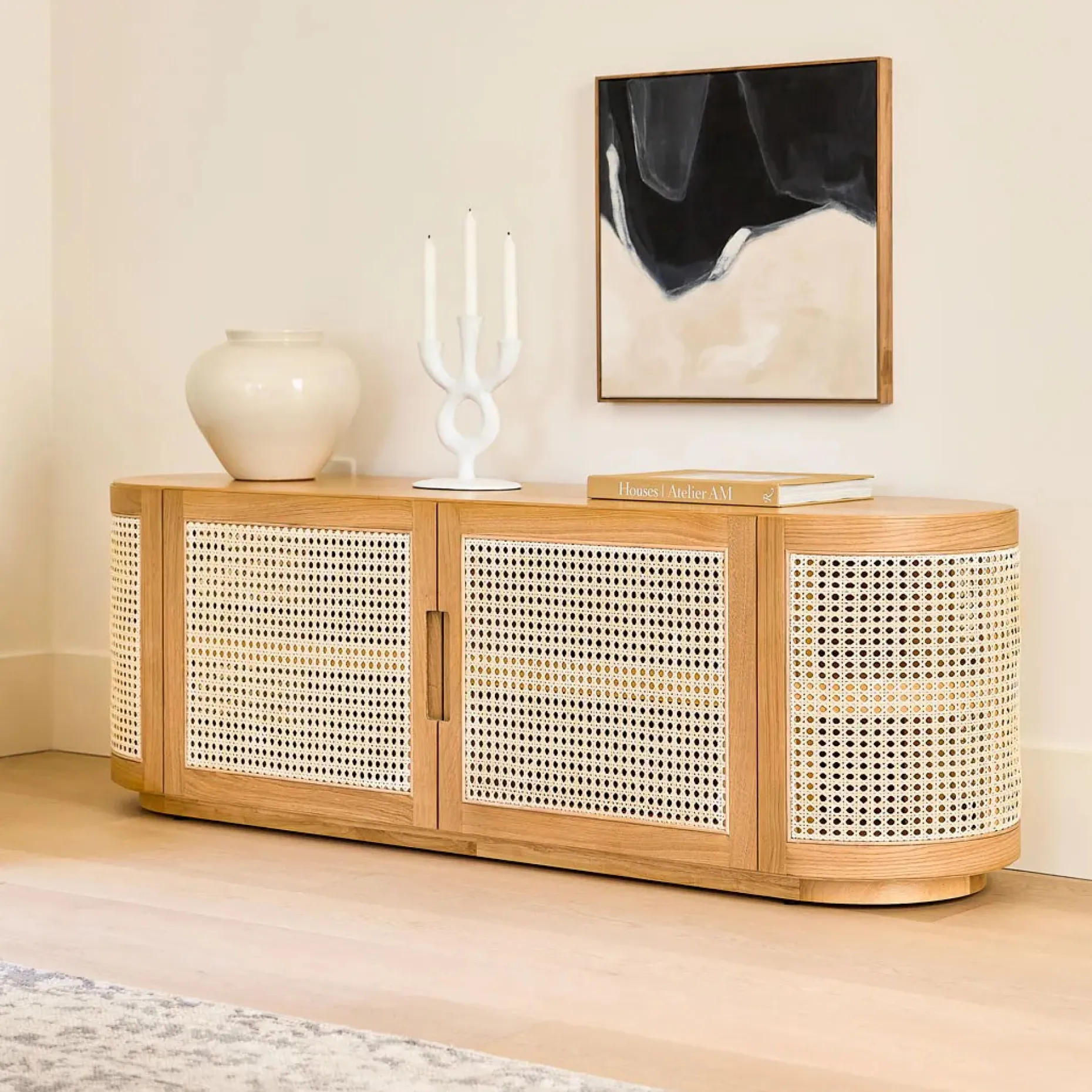 Candra 63" Media Unit - Oak