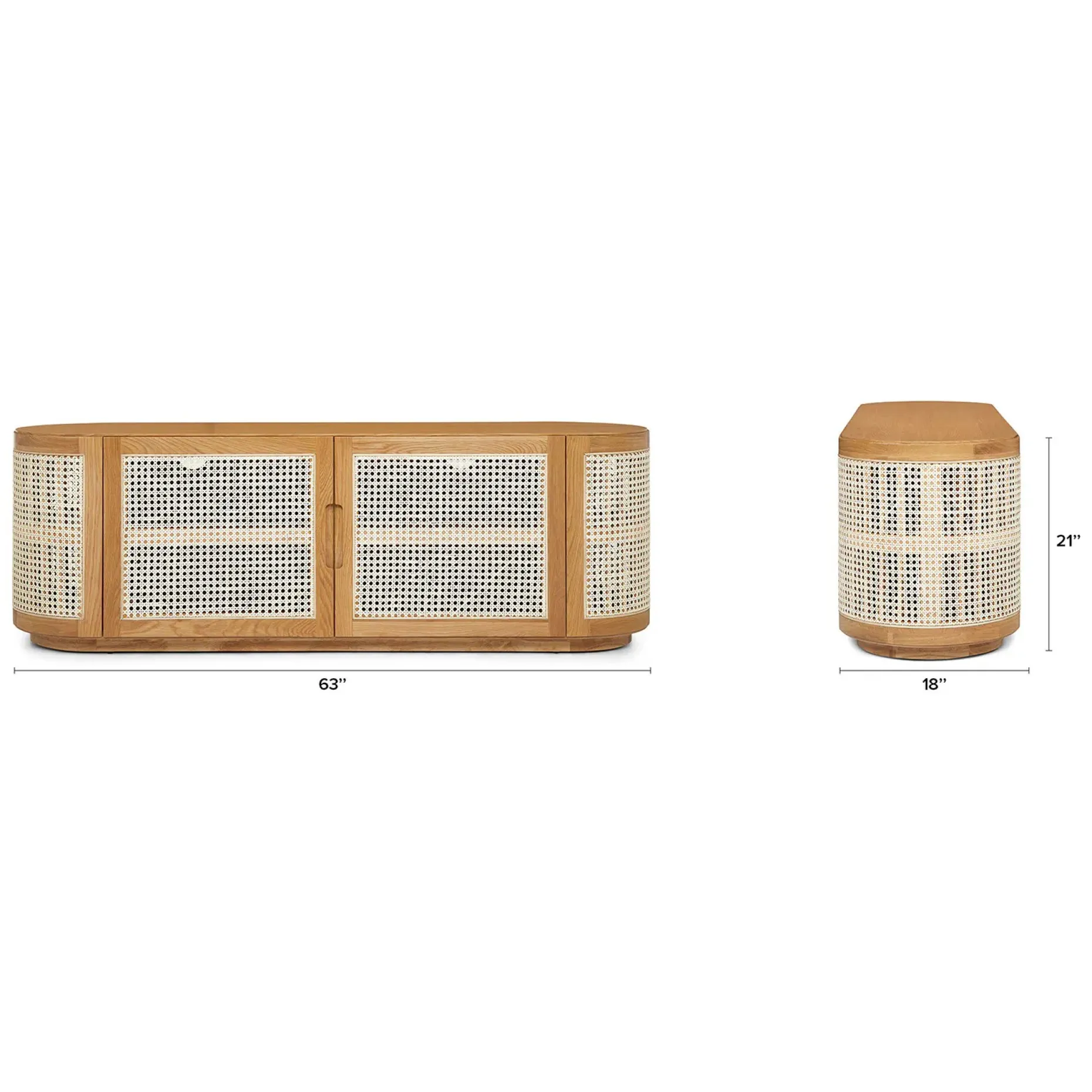 Candra 63" Media Unit - Oak