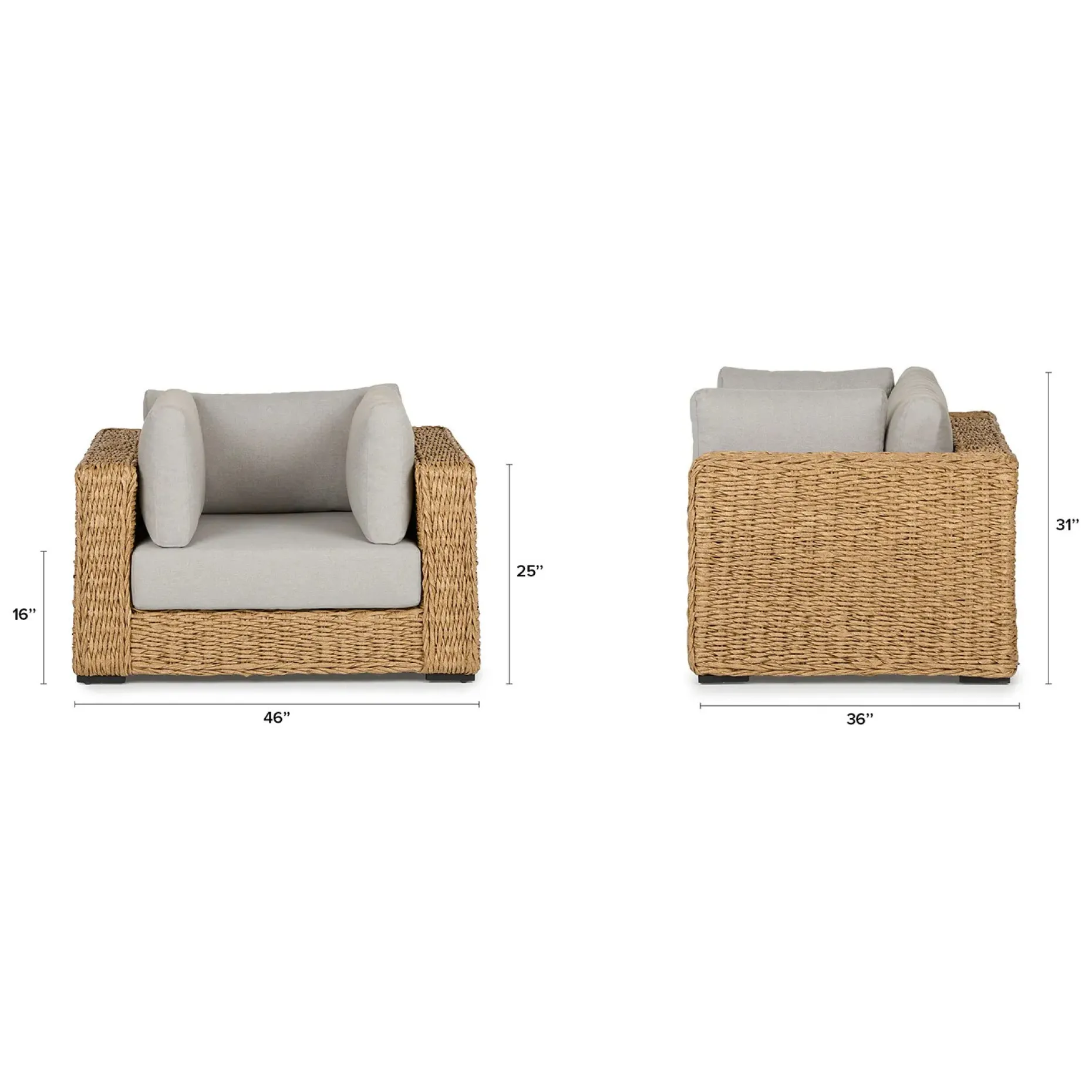 Capra 46" Outdoor Lounge Chair - Beach Sand