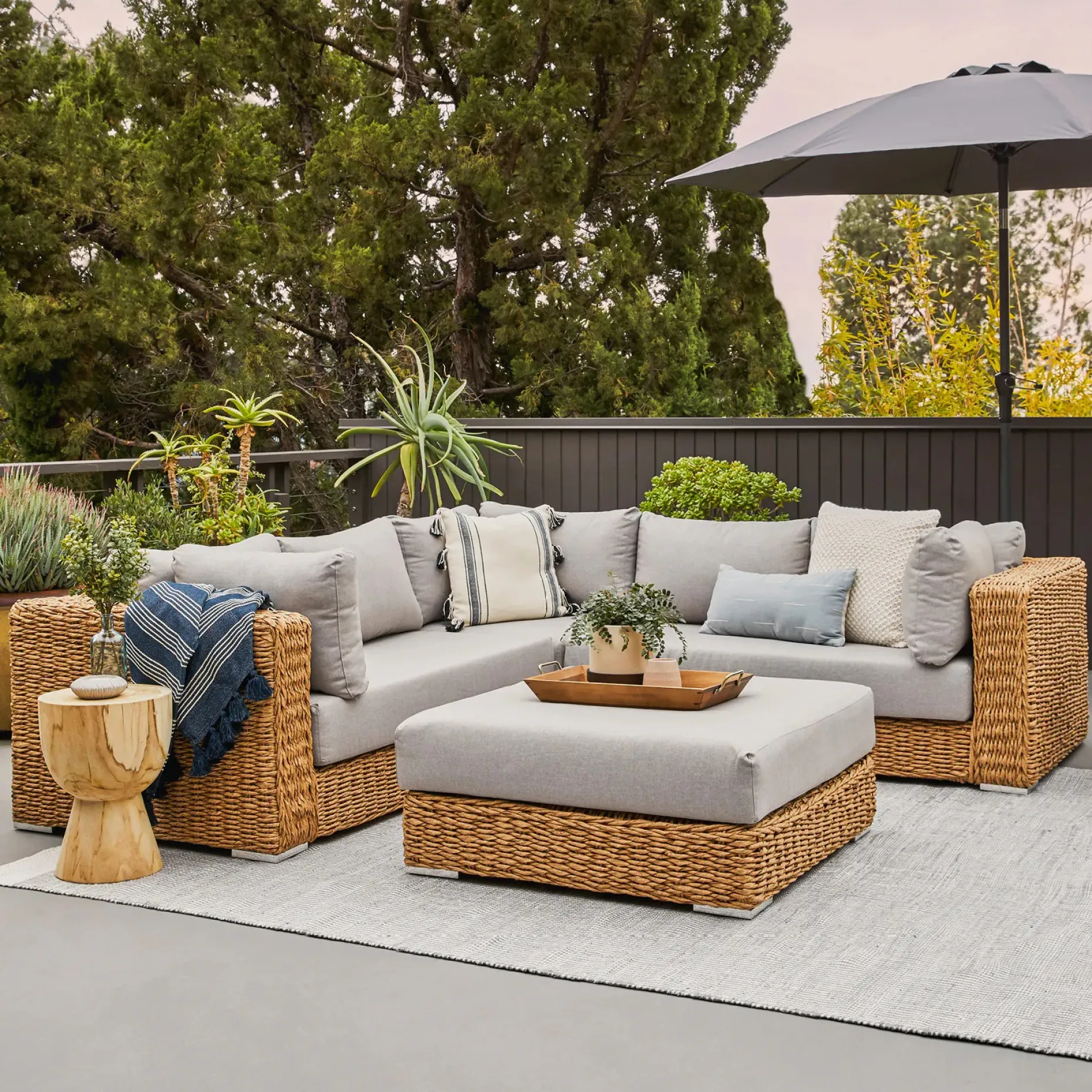 Capra 97" Outdoor Sectional - Beach Sand