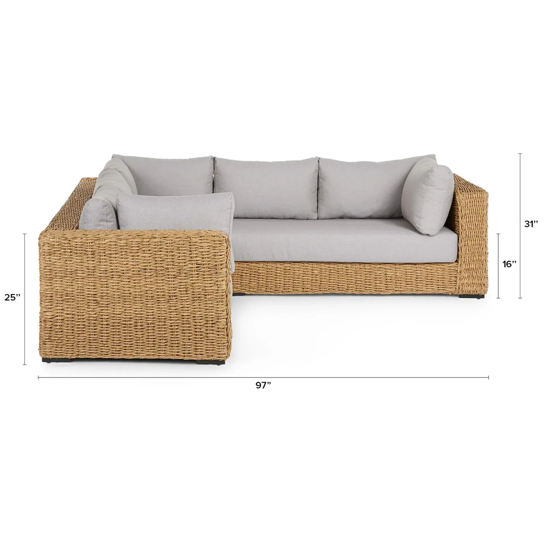 Capra 97" Outdoor Sectional Set - Beach Sand