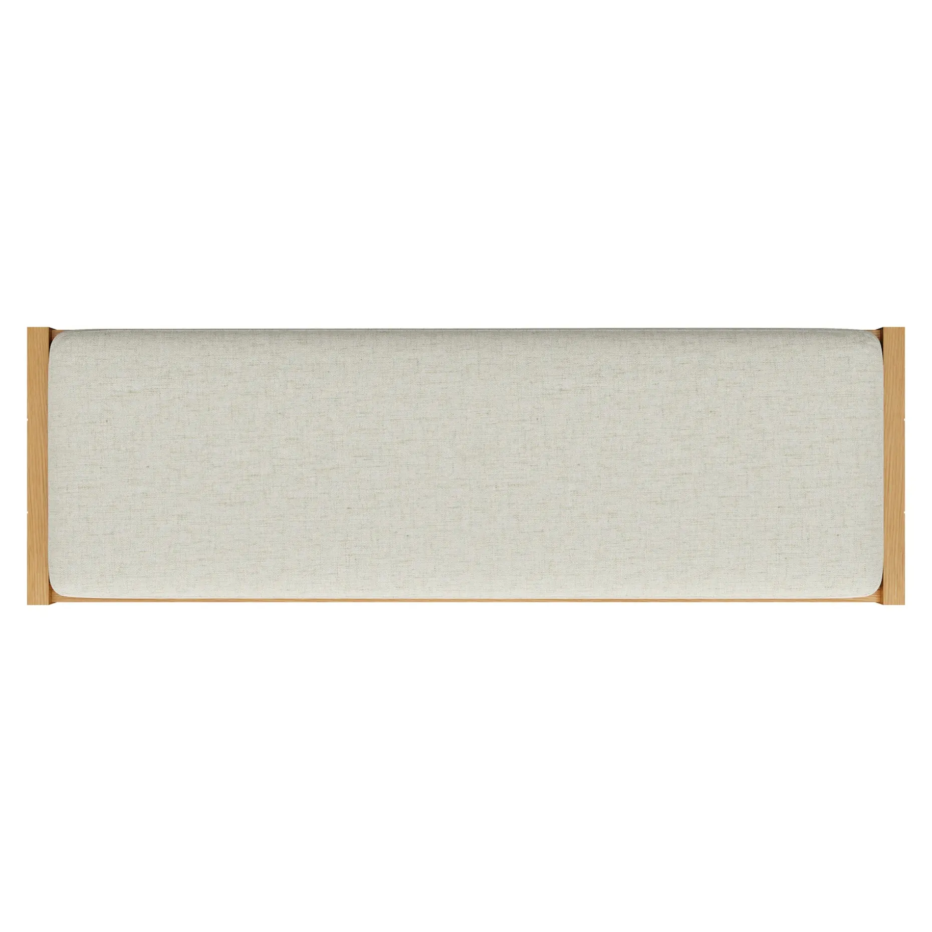 Cassie 56" Bench - Natural Oak and Ivory Chenille