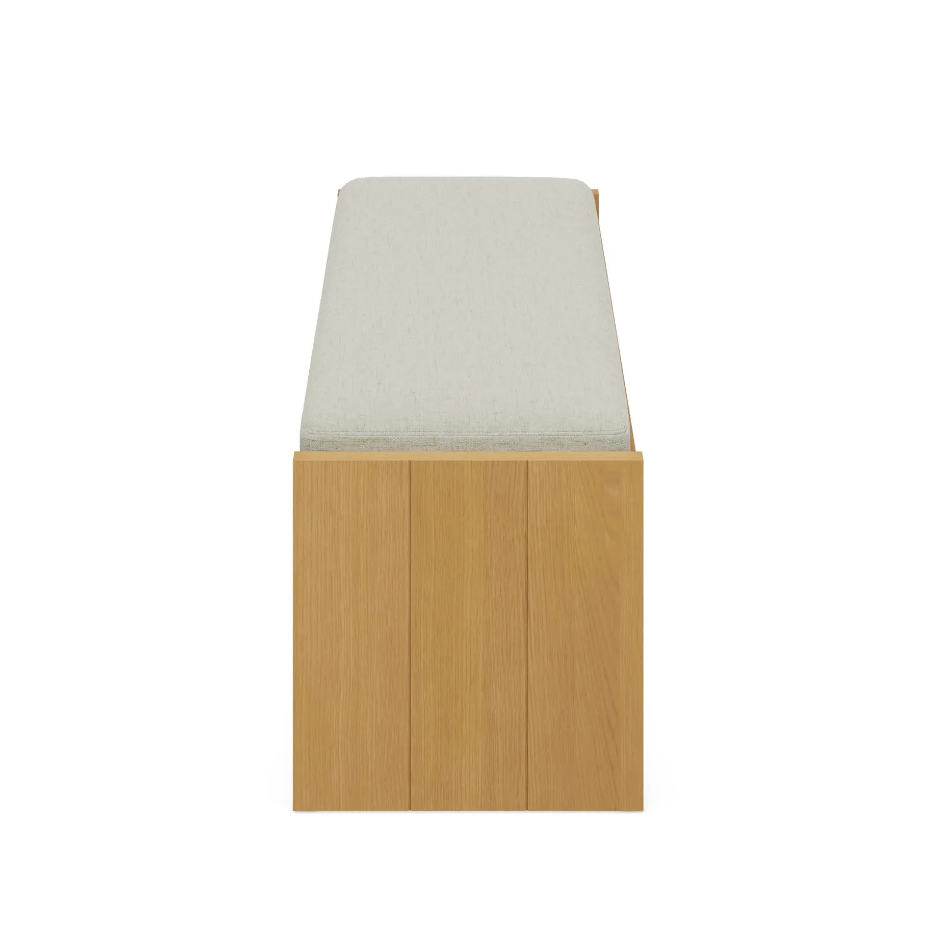 Cassie 56" Bench - Natural Oak and Ivory Chenille