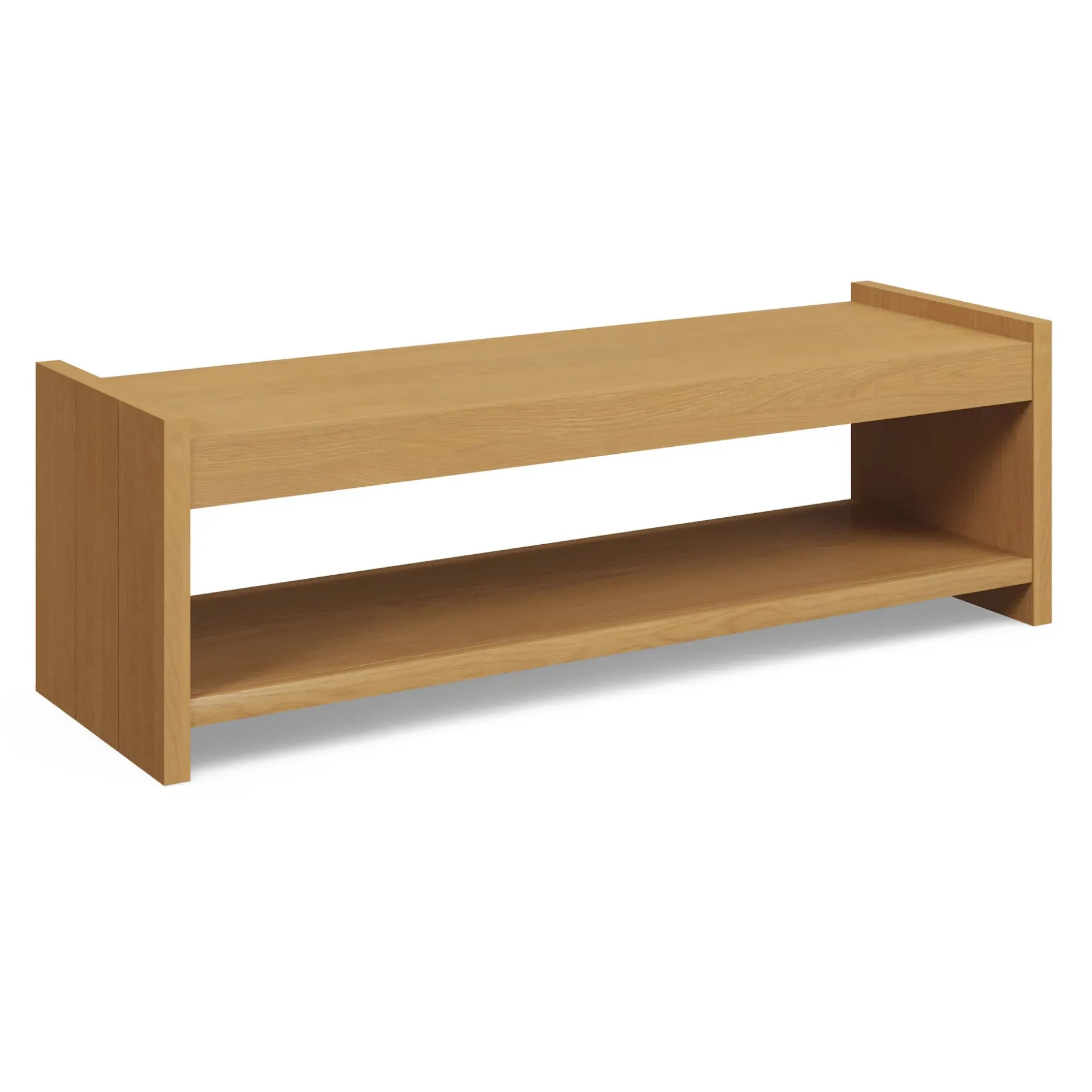 Cassie 56" Bench - Natural Oak and Ivory Chenille