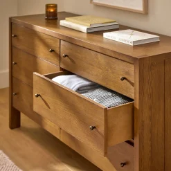 Cassie 6-Drawer Double Dresser - Smoked Oak