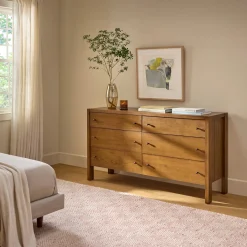 Cassie 6-Drawer Double Dresser - Smoked Oak