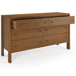 Cassie 6-Drawer Double Dresser - Smoked Oak