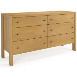 Cassie 6-Drawer Double Dresser - Natural Oak