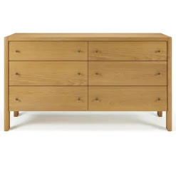 Cassie 6-Drawer Double Dresser - Natural Oak