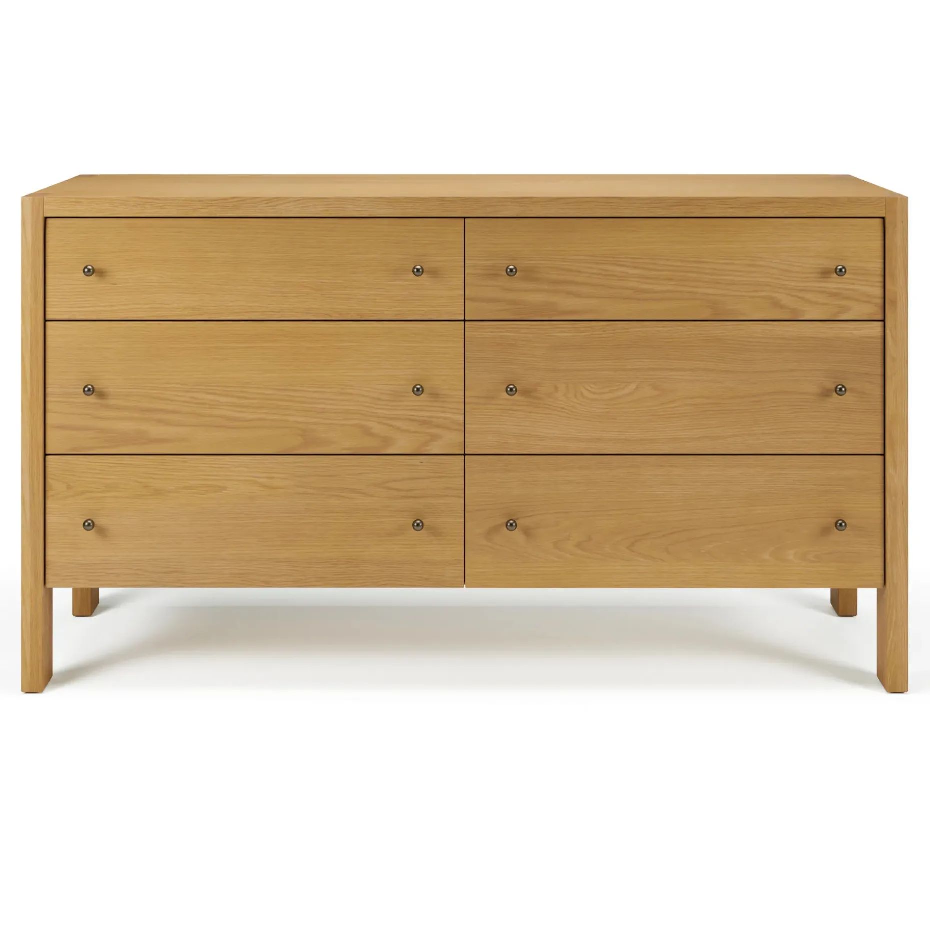 Cassie 6-Drawer Double Dresser - Natural Oak