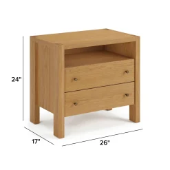 Cassie 2-Drawer Nightstand - Natural Oak