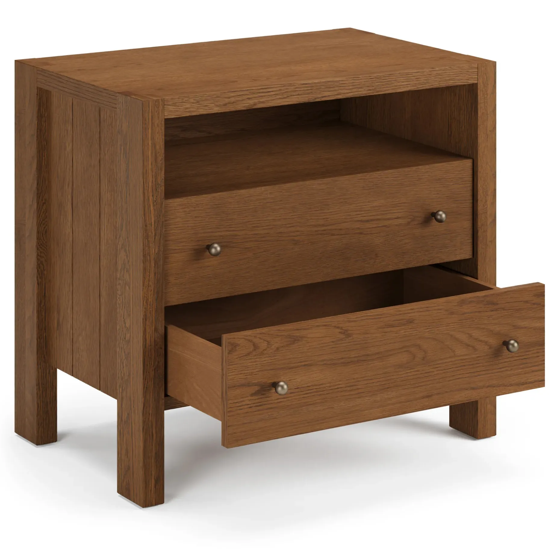 Cassie 2-Drawer Nightstand - Smoked Oak