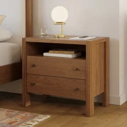 Cassie 2-Drawer Nightstand - Smoked Oak