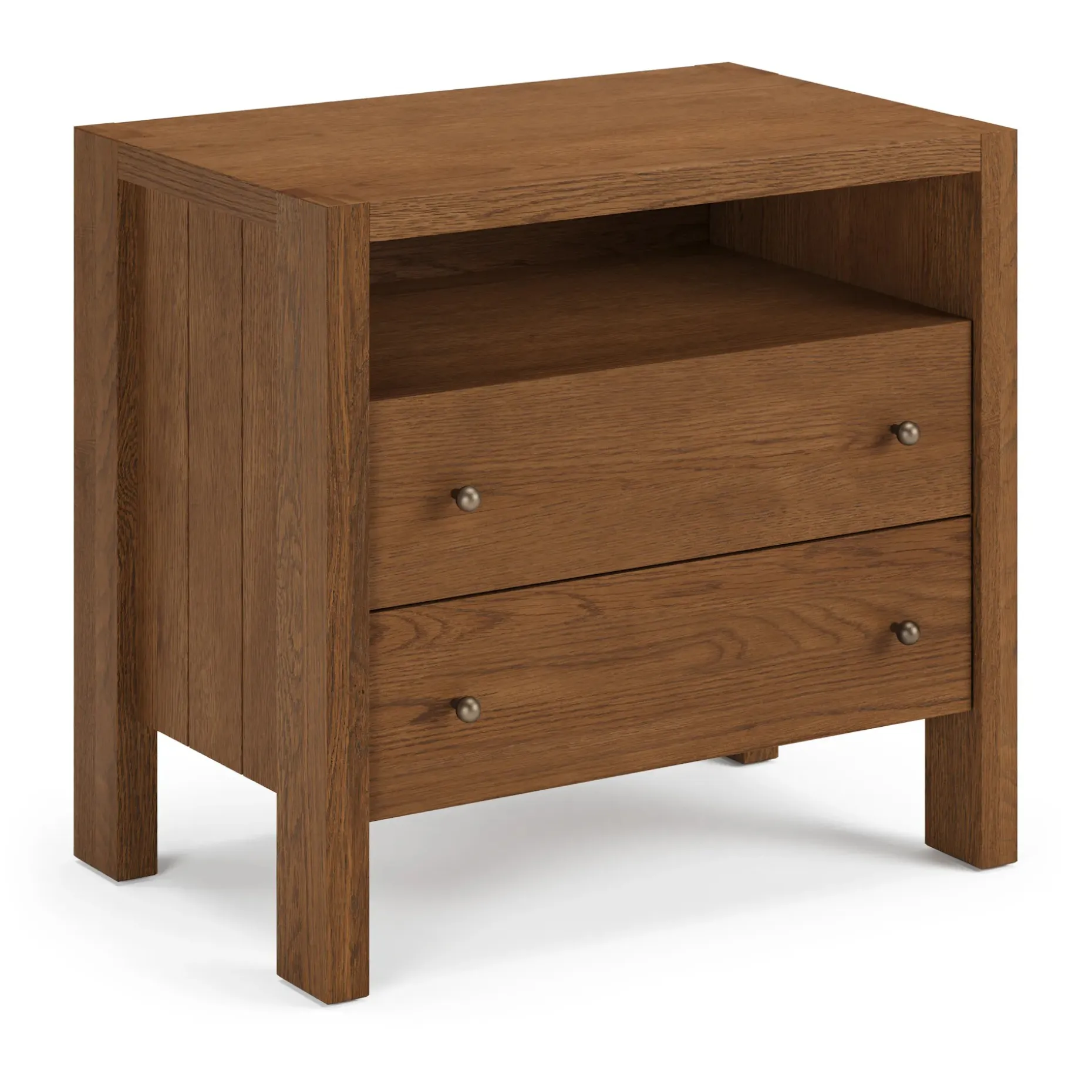 Cassie 2-Drawer Nightstand - Smoked Oak