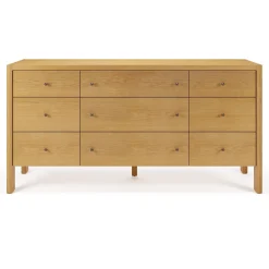 Cassie 9-Drawer Triple Dresser - Natural Oak