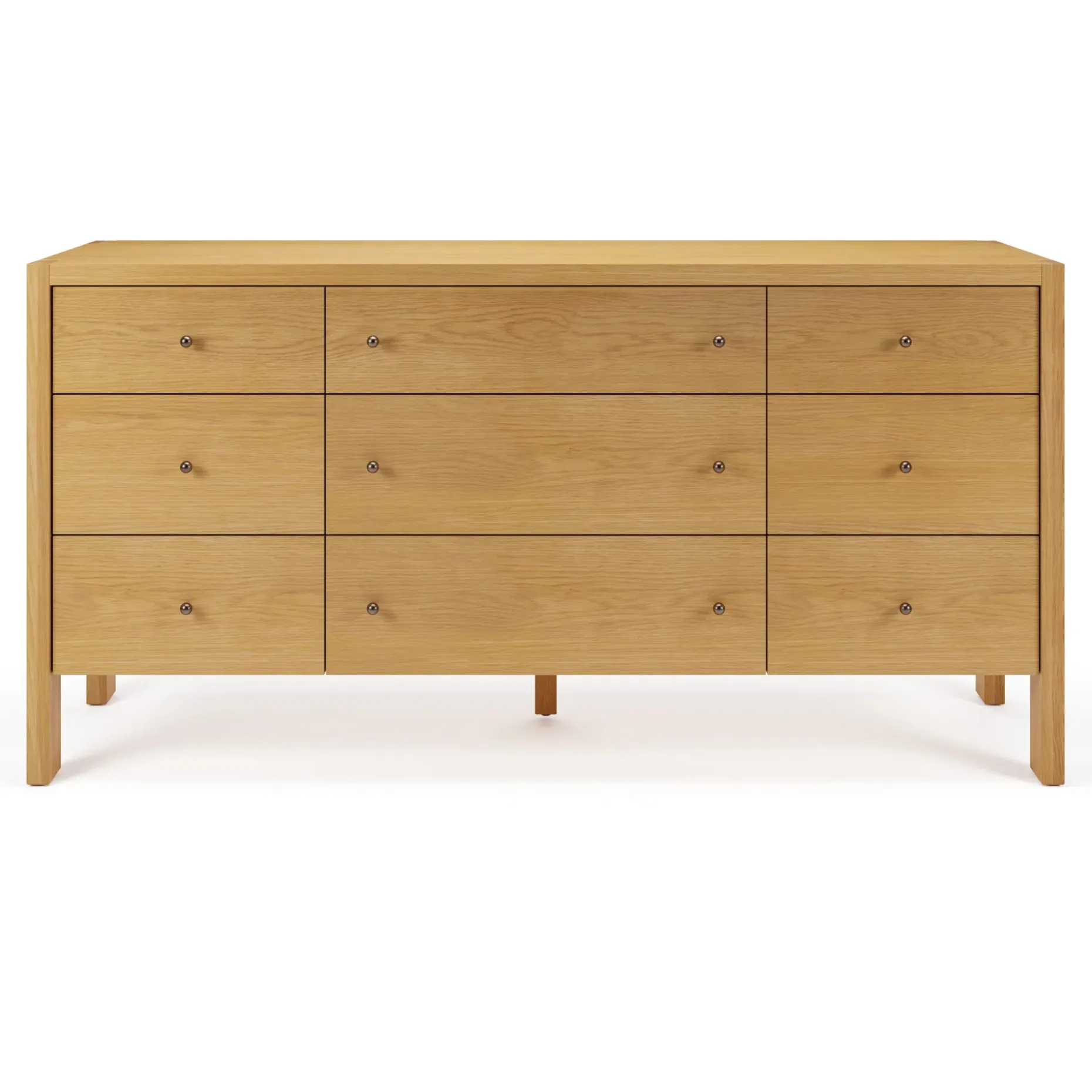 Cassie 9-Drawer Triple Dresser - Natural Oak