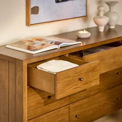 Cassie 9-Drawer Triple Dresser - Smoked Oak