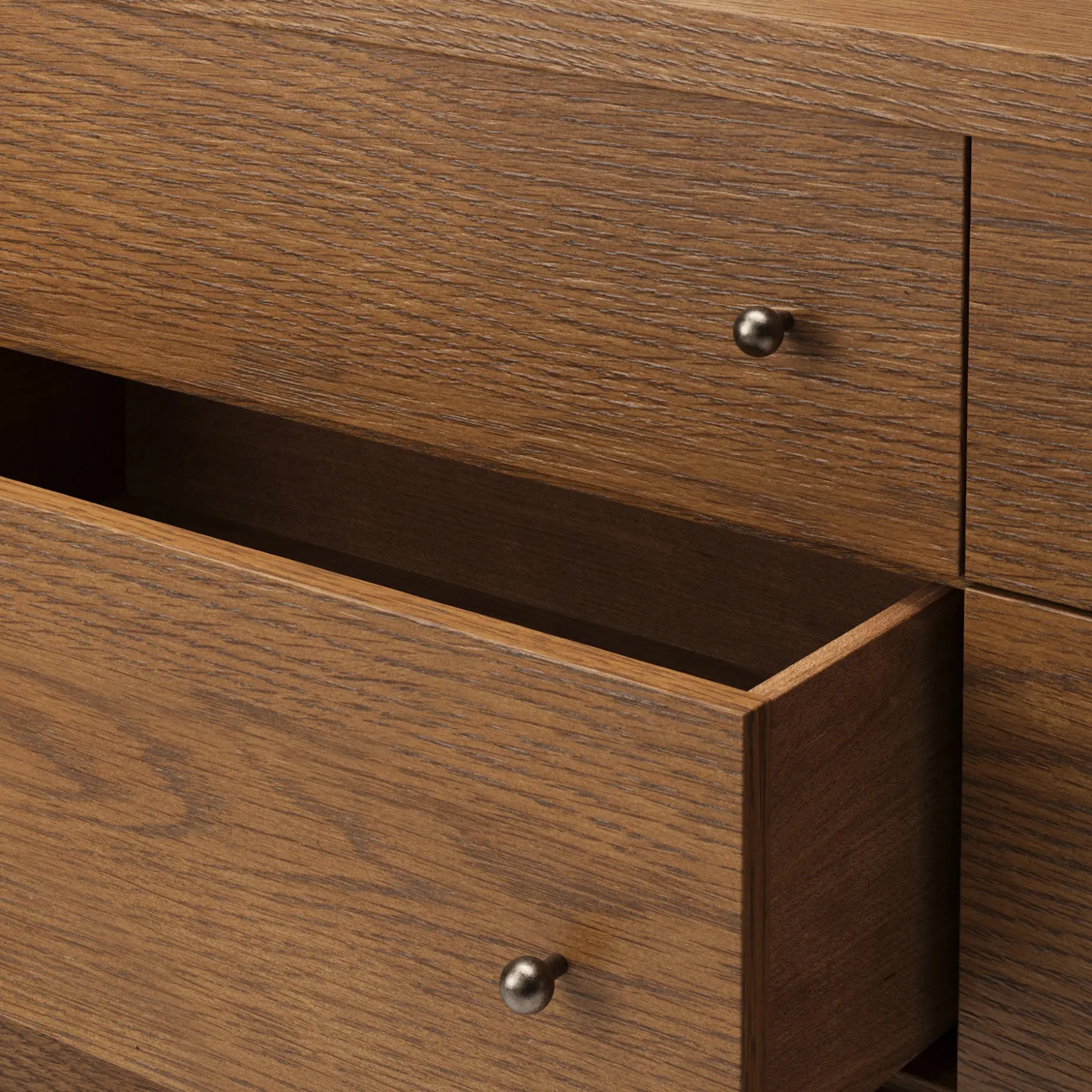 Cassie 9-Drawer Triple Dresser - Smoked Oak